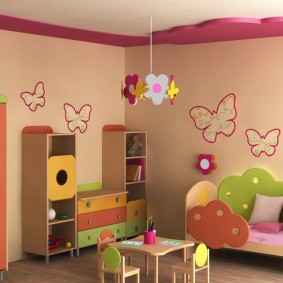 wallpaper in the children's room photo design