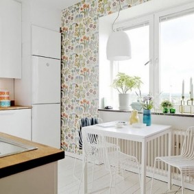 Provence style wallpaper for kitchen interior