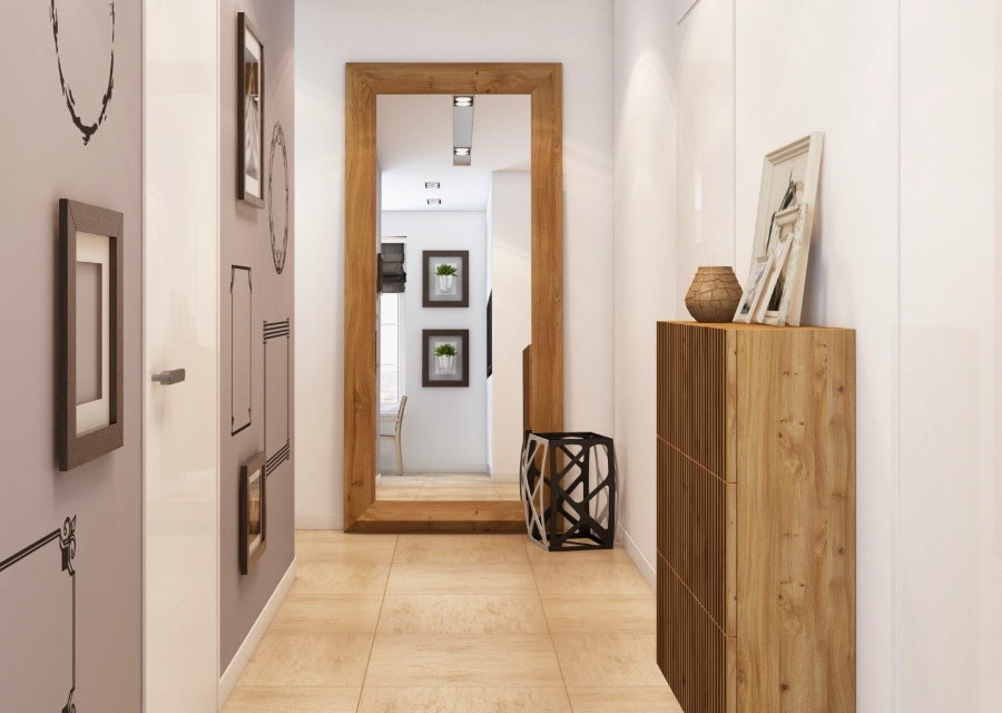 Ceramic floor in the hallway of a modern style