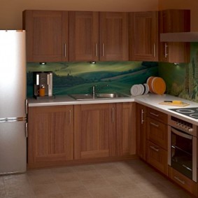 إصلاح المطبخ مع مساحة 9 متر مربع الصورة