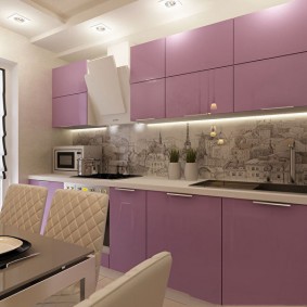 kitchen repair with an area of ​​9 sq m interior photo