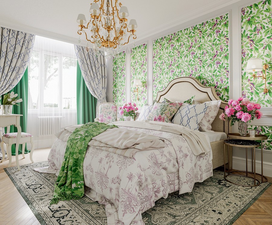 yatak odası provence tarzı fotoğraf