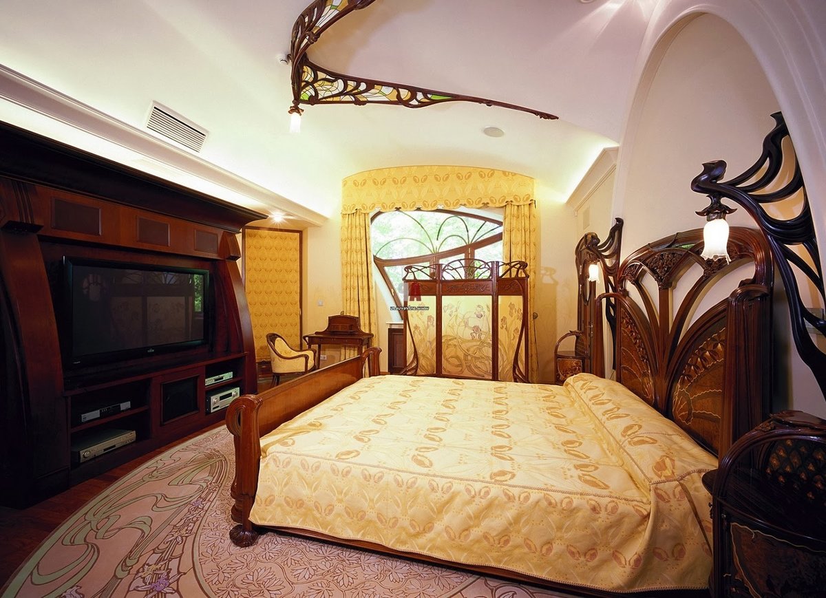 Art Nouveau style in bedroom interior