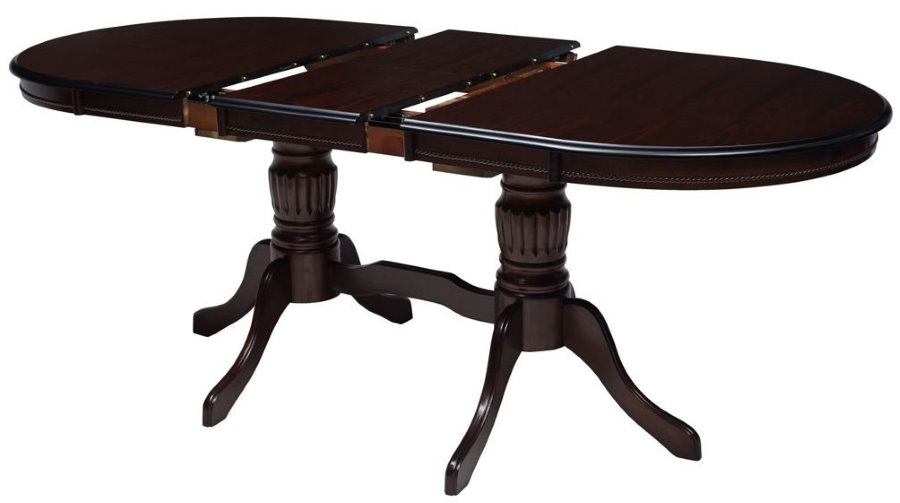 Table extensible en bois foncé